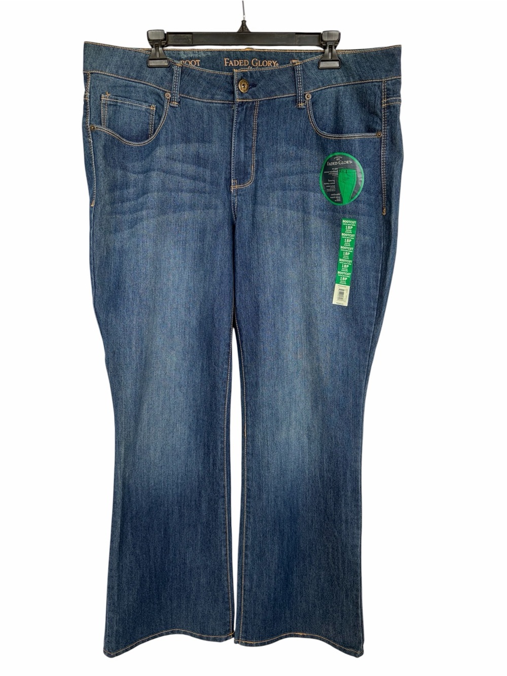 Faded Glory Womens 18P Bootcut Blue Jeans Josephine Wash NWT